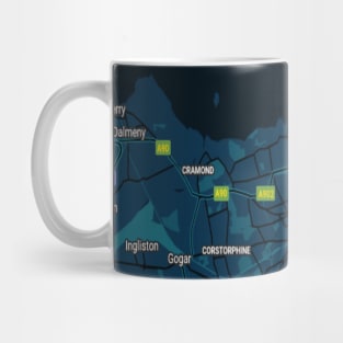 Edinburgh dark blue map Mug